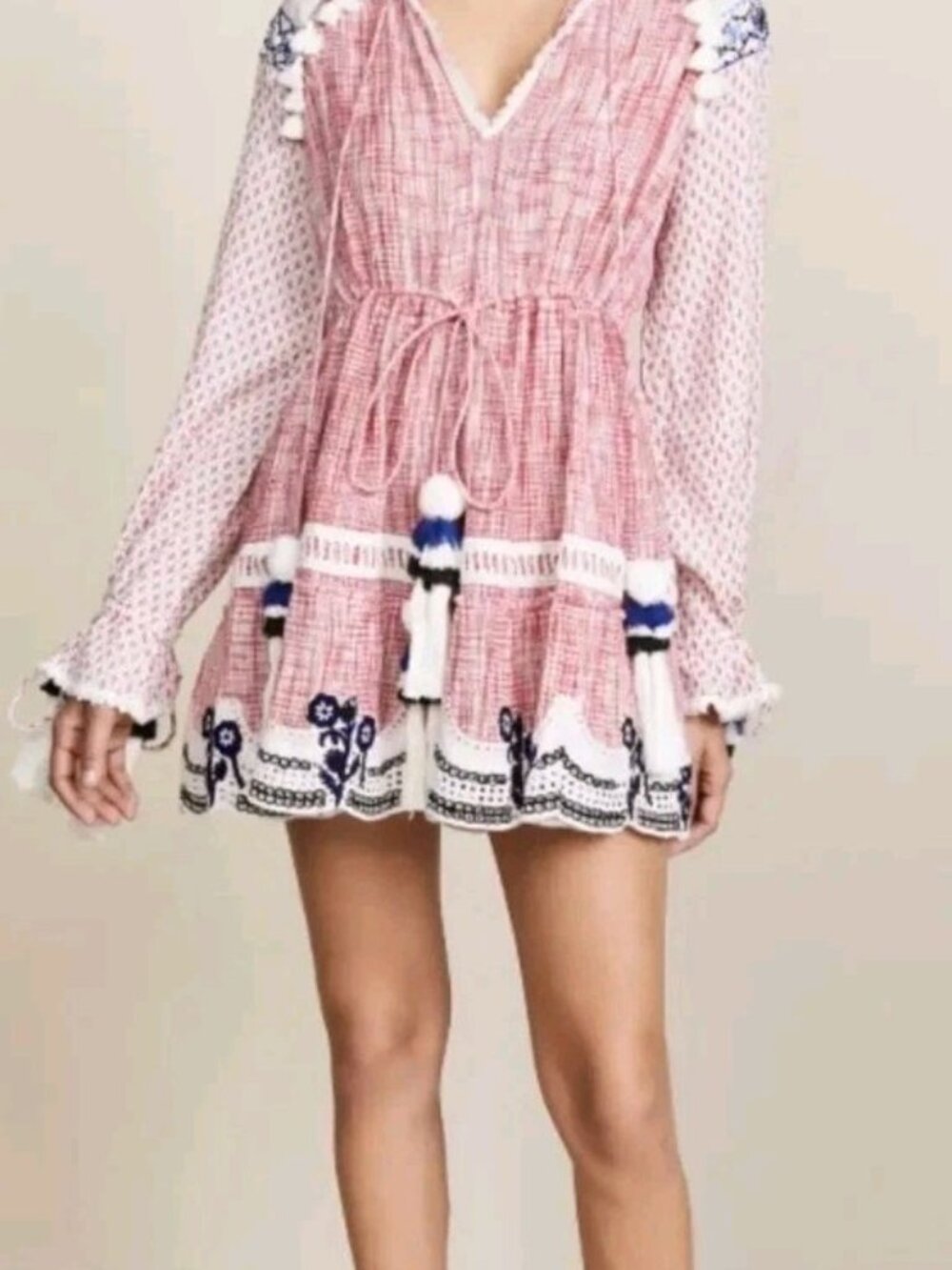 Hemant and Nandita long sleeve boho mini dress Size XS